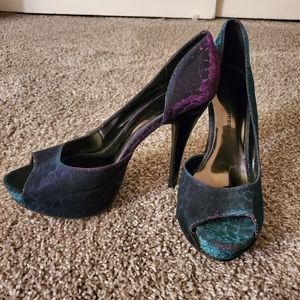 Chinese laundry iridescent peep toe heels